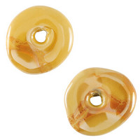DQ Griechische Keramik Perle Donut - Warm yellow